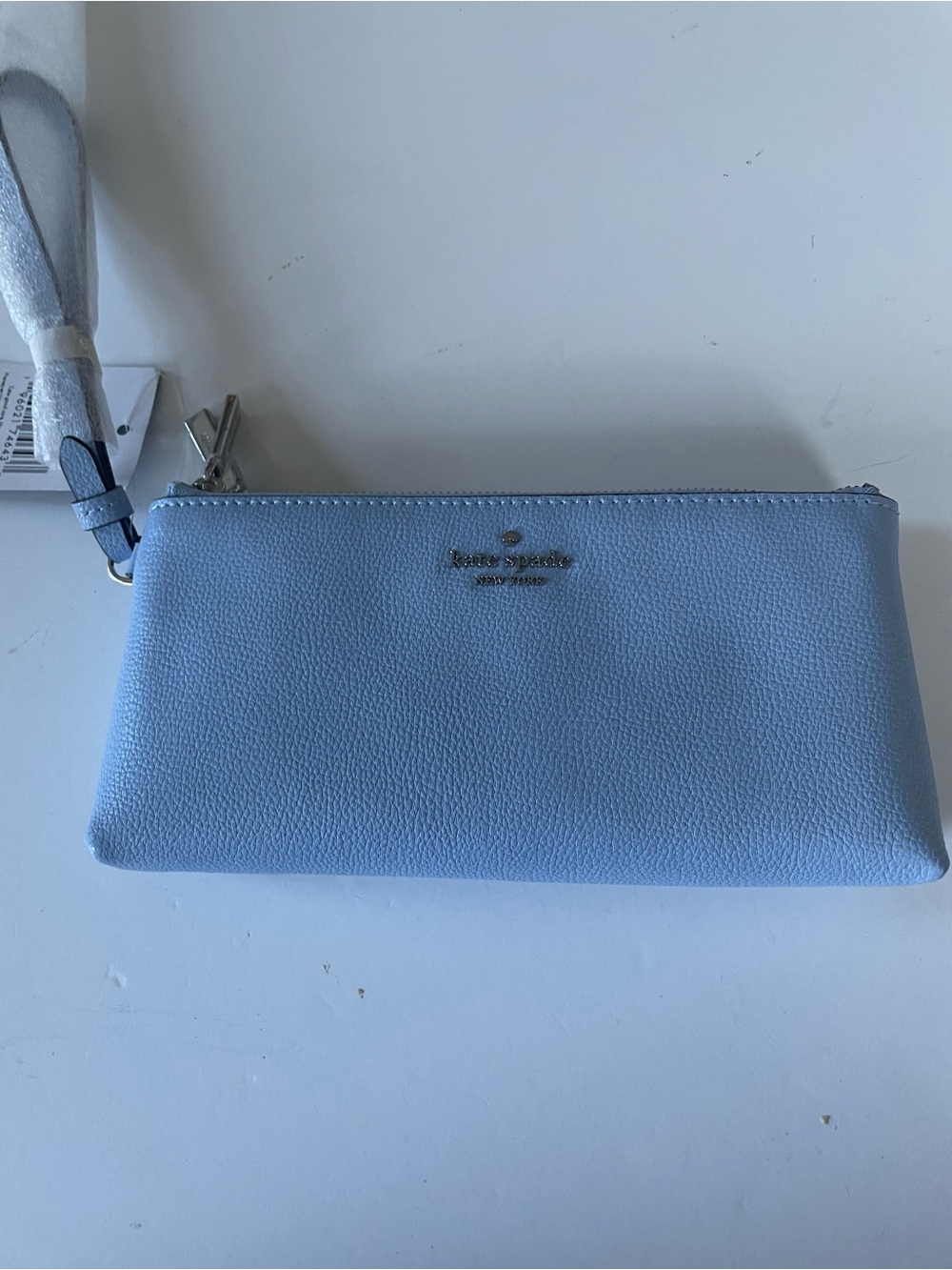 kate spade powder blue pebble leather wristlet